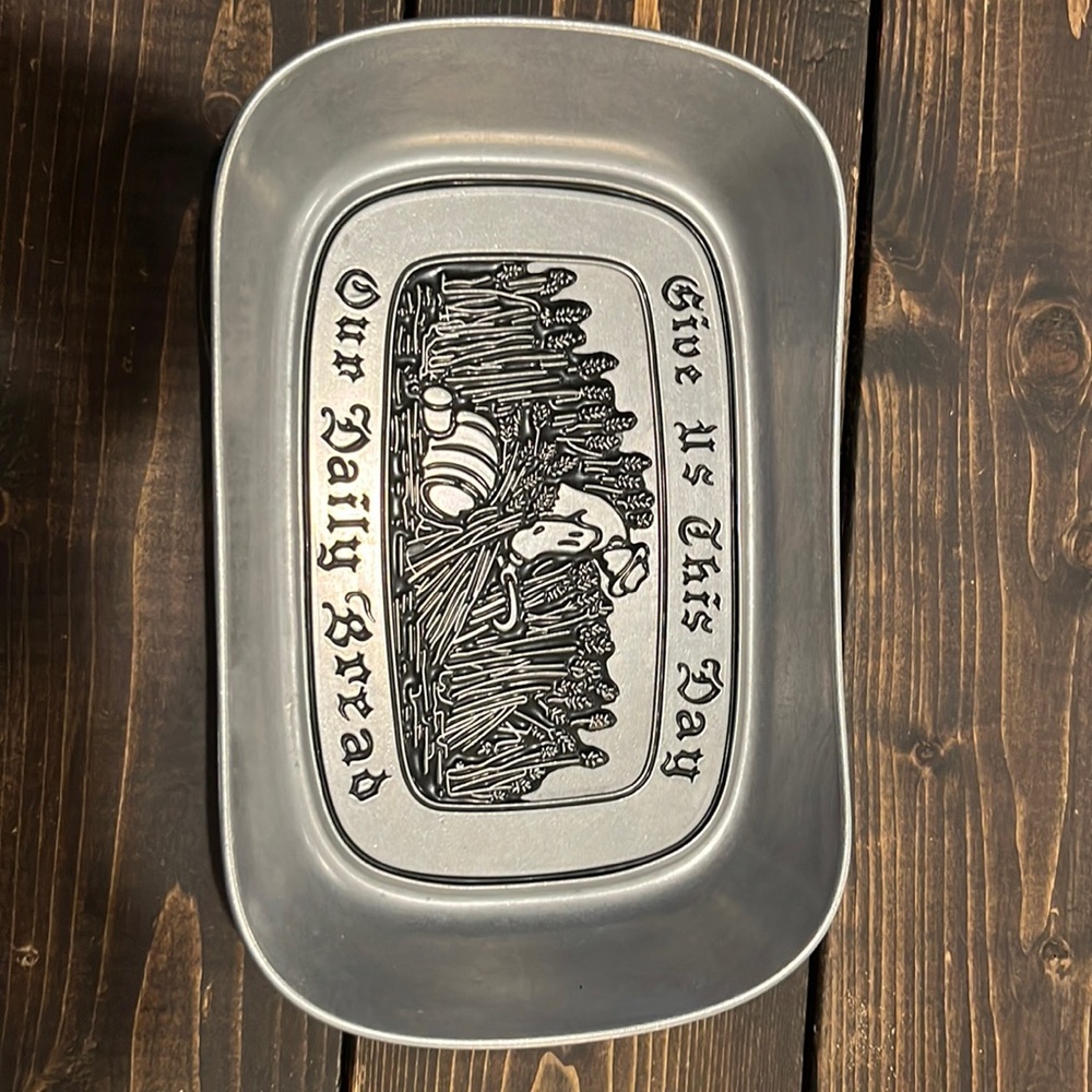 Vintage pewter bread tray